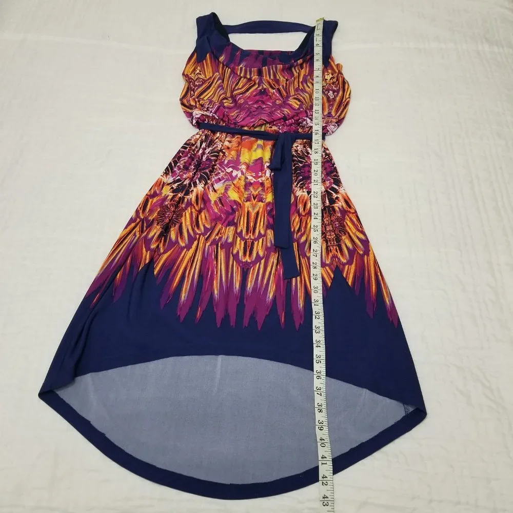 Fenn Wright Manson Womens 4 Sleeveless High-Low Blue Purple Yellow Orange Dress - Picture 15 of 16